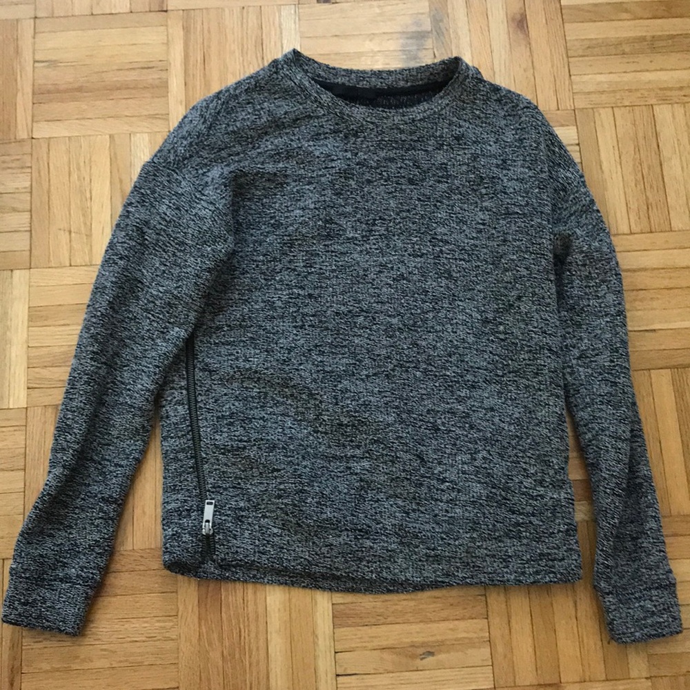 Chic COS Heather Grey Sweater with Side Zippers